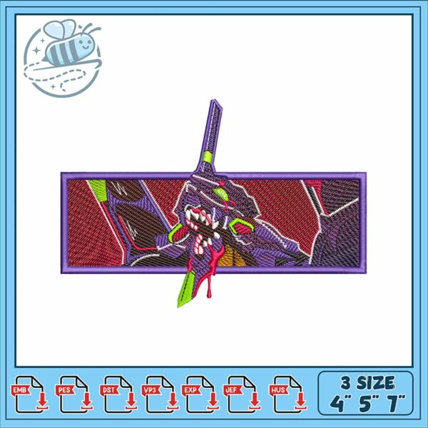 Embroidery Design of Anime Character with Weapon