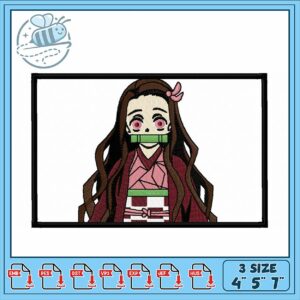Embroidery Design of Anime Girl with Kimono Style