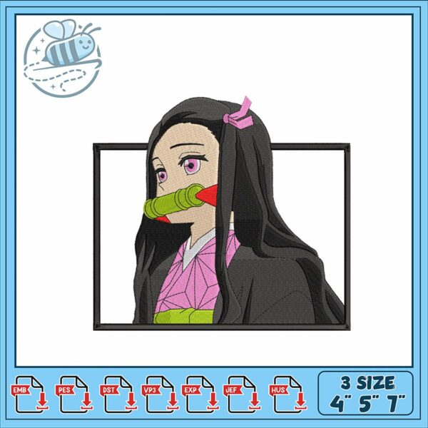 Embroidery Design of Beautiful Character Art 7 Inch
