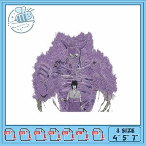 Embroidery Design of Character and Beast in Purple