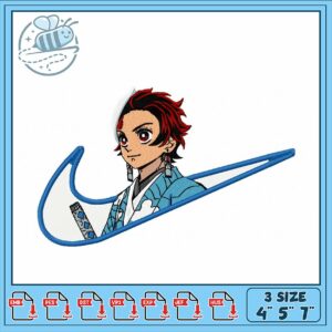 Embroidery Design of Character in Blue Kimono Outfit
