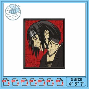 Embroidery Design of Character with Red Background