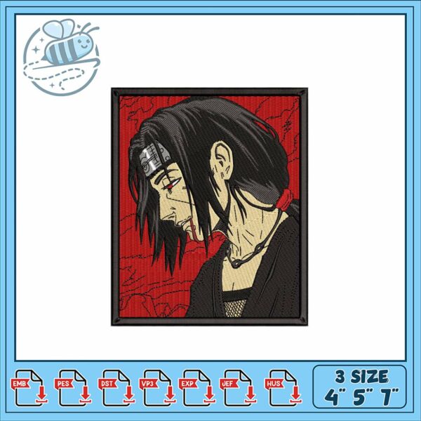Embroidery Design of Character with Red Background