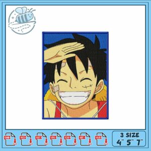 Embroidery Design of Cheerful Character Smiling
