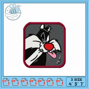 Embroidery Design of Classic Cartoon Cat Silhouette