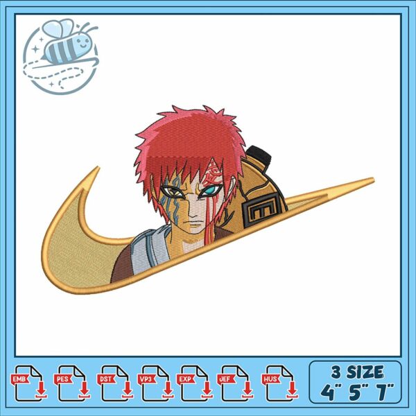Embroidery Design of Cool Anime Character Patch 4 5 7