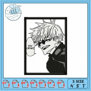 Embroidery Design of Cool Anime Character Quote