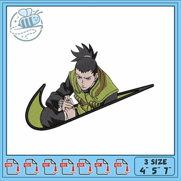 Embroidery Design of Cool Ninja Character 3 Sizes