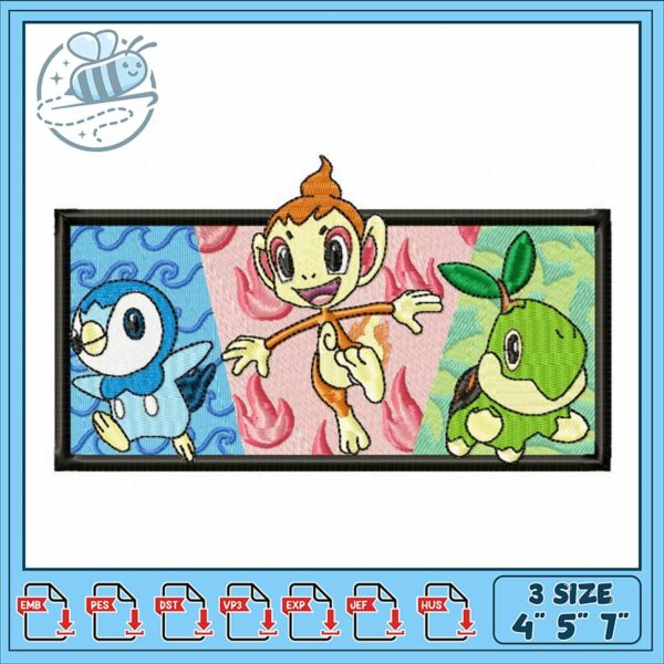Embroidery Design of Cute Animal Characters Patch
