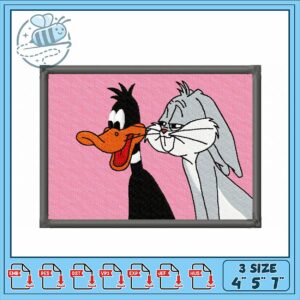Embroidery Design of Daffy Duck and Bugs Bunny Art