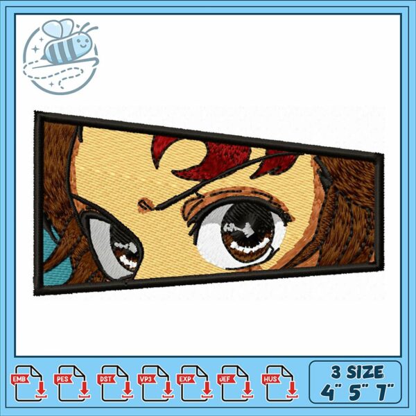 Embroidery Design of Detailed Eye Character Art