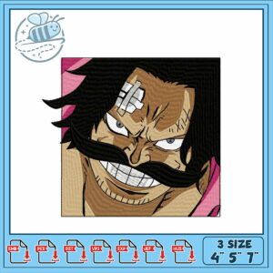 Embroidery Design of Fierce Character for Crafting
