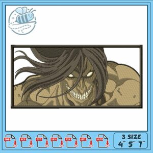 Embroidery Design of Fierce Character in Three Sizes