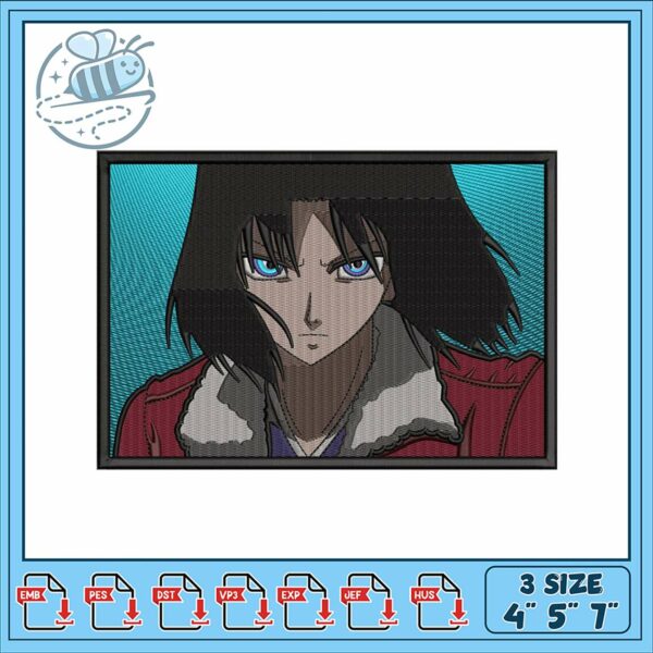 Embroidery Design of Fierce Female Character Art