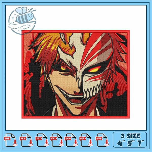 Embroidery Design of Fierce Masked Anime Character