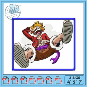 Embroidery Design of Fun Cartoon Character Playful Action