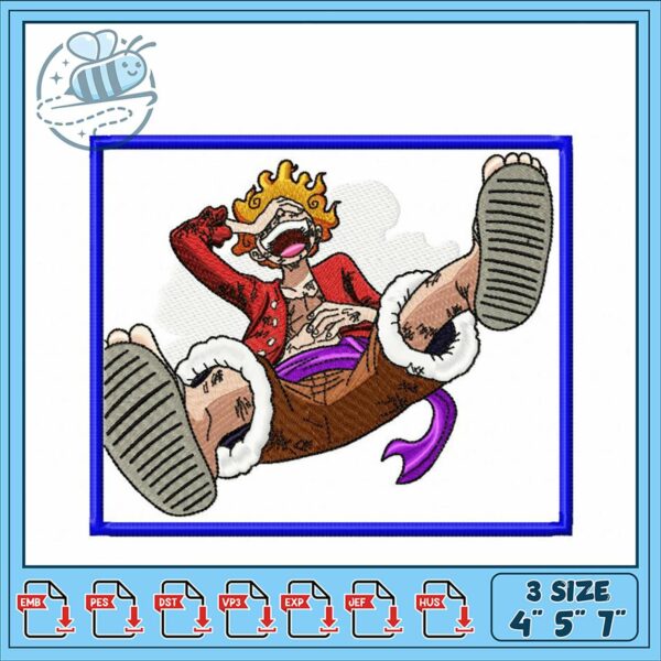 Embroidery Design of Fun Cartoon Character Playful Action