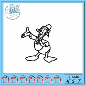 Embroidery Design of Fun Cartoon Duck Character