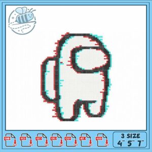 Embroidery Design of Fun Gaming Character in 3 Sizes