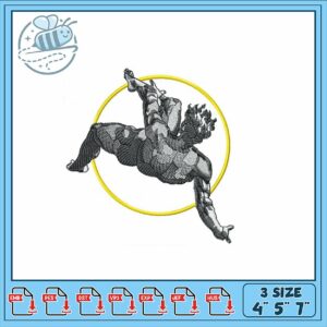 Embroidery Design of Gymnastic Pose with Circle