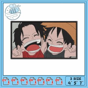Embroidery Design of Happy Friends Laughing Together