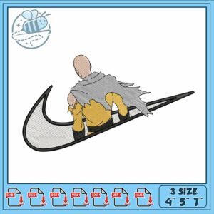 Embroidery Design of Hero in Dynamic Pose 3 Sizes