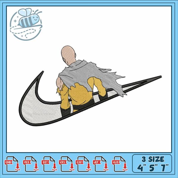 Embroidery Design of Hero in Dynamic Pose 3 Sizes