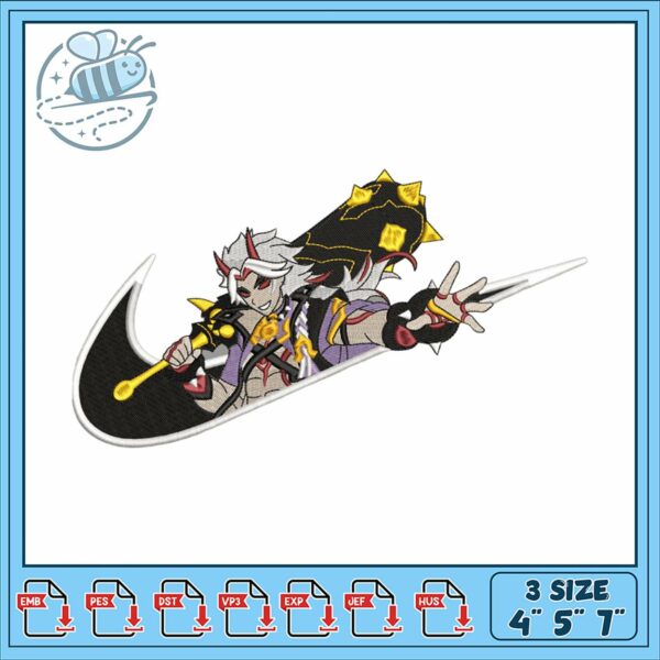 Embroidery Design of Heroic Character for Crafting