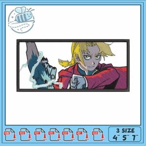 Embroidery Design of Heroic Character in Action