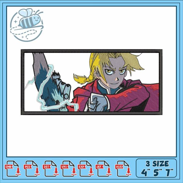 Embroidery Design of Heroic Character in Action