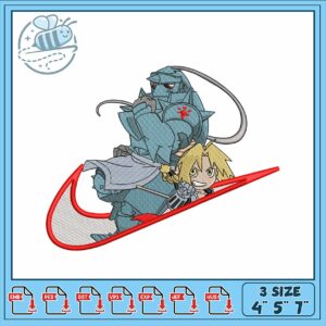 Embroidery Design of Heroic Duo on Sleigh Ride