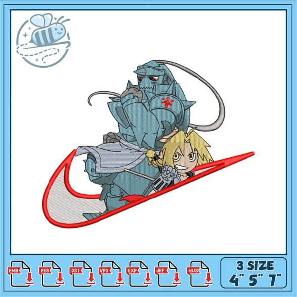 Embroidery Design of Heroic Duo on Sleigh Ride