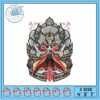 Embroidery Design of Heroic Character with Sword