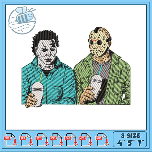 Embroidery Design of Iconic Horror Movie Characters