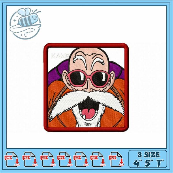 Embroidery Design of Iconic Master Roshi Character