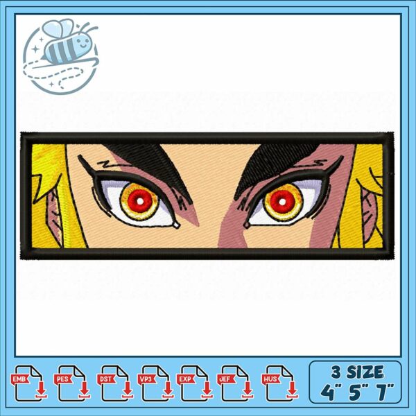 Embroidery Design of Intense Cartoon Eyes 4x5x7