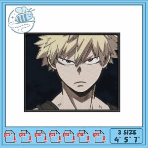 Embroidery Design of Intense Character Face Art