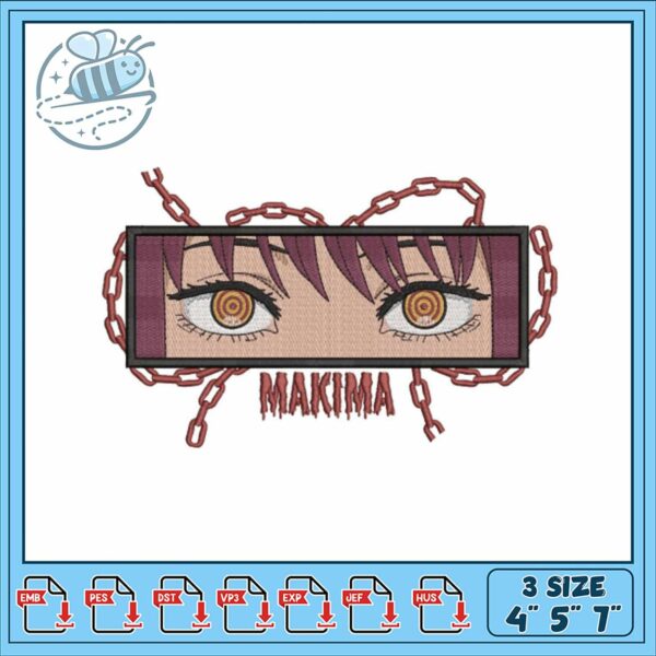 Embroidery Design of Makima Character 4 to 7 Inches