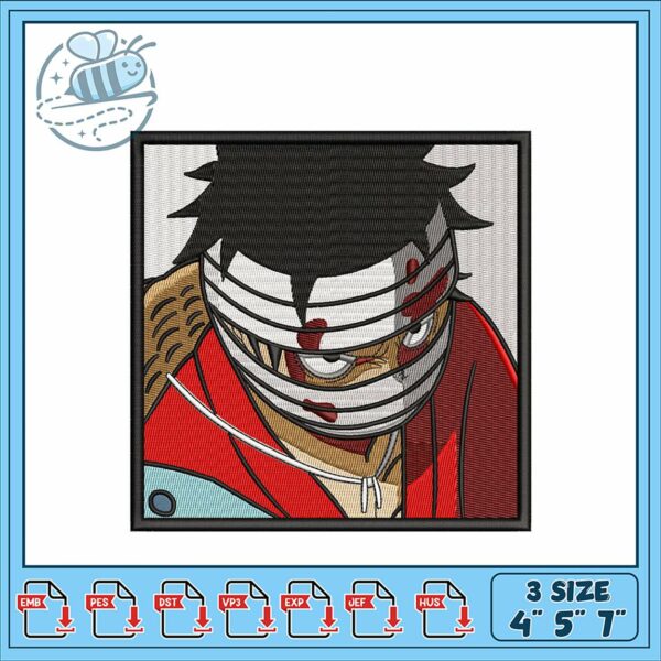 Embroidery Design of Manga Character in Three Sizes