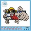 Embroidery Design of Marine Ace Character Illustration