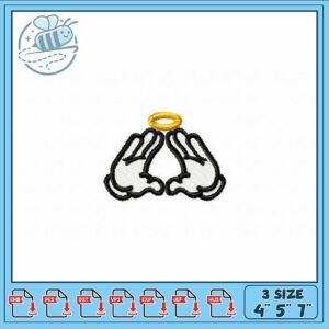 Embroidery Design of Praying Hands with Halo
