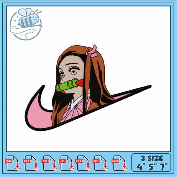 Embroidery Design of Stylish Anime Character Art