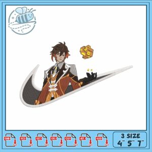 Embroidery Design of Stylish Character Art 3 Sizes