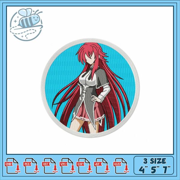 Embroidery Design of Stylish Character with Long Hair