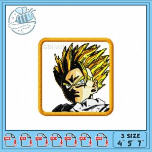 Embroidery Design of Super Saiyan Gohan Patch 3 Sizes