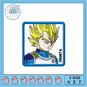 Embroidery Design of Vegeta with Bold Colors