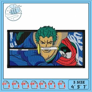 Embroidery Design of Warrior with Sword Art Style