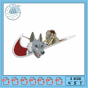 Embroidery Design of Wolf and Character for Crafts