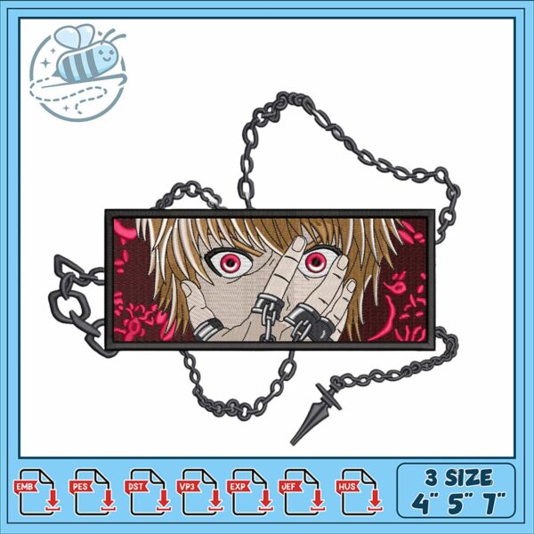 Embroidery Design with Chains and Striking Eyes