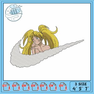 Enchanting Embroidery Design of a Dreamy Girl